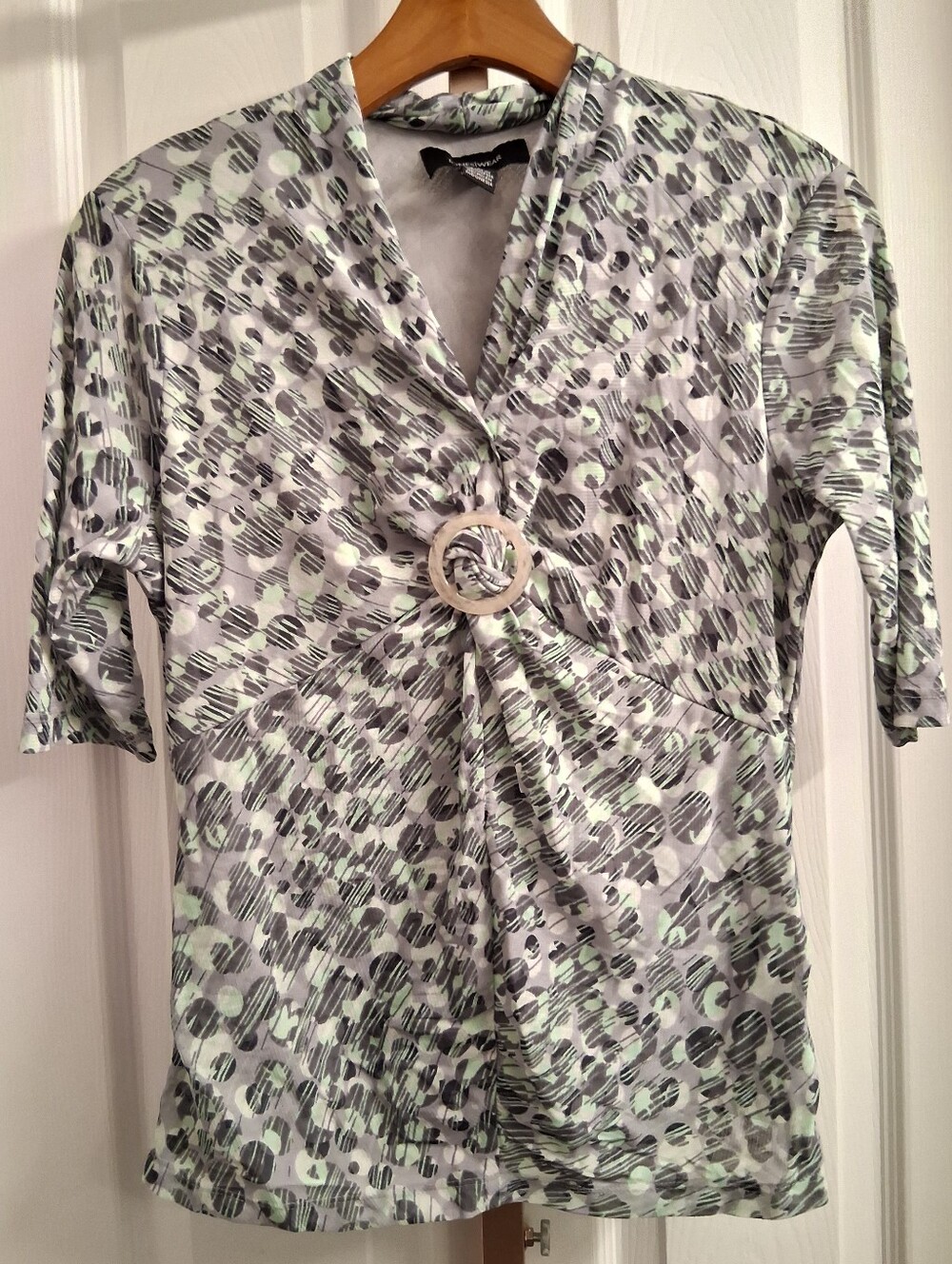 Jones Wear Mesh Patterned Blouse Large